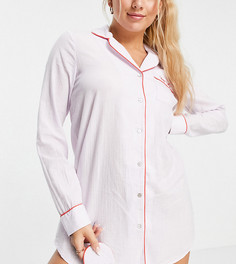 Эксклюзивная хлопковая ночная рубашка сиреневого цвета с маской для сна в том же дизайне Y.A.S-Фиолетовый цвет