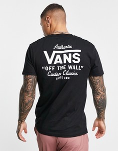 Черная футболка с принтом на спине Vans Holder Street II-Черный цвет