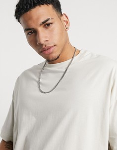 Футболка в стиле oversized из органического хлопка бежевого цвета ASOS DESIGN-Светло-бежевый