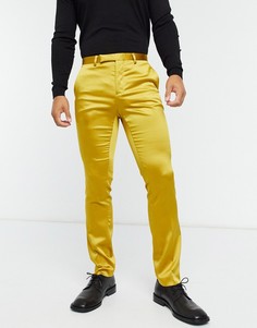 Атласные брюки горчичного цвета Twisted Tailor-Желтый