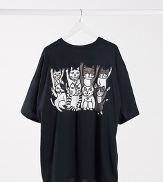 Черная футболка с котами New Love Club-Черный