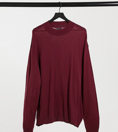 Бордовый хлопковый джемпер ASOS DESIGN Plus-Красный