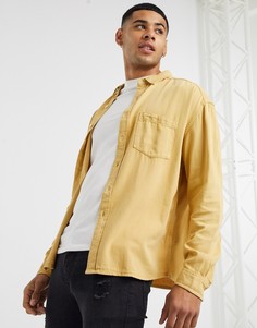 Джинсовая куртка-рубашка из органического хлопка горчичного цвета ASOS DESIGN-Желтый