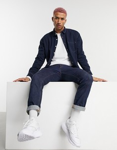 Темно-синяя джинсовая куртка-рубашка ASOS DESIGN-Темно-синий