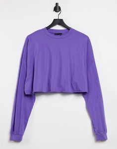 Свободный лонгслив в стиле oversized выбеленного фиолетового цвета ASOS DESIGN-Фиолетовый