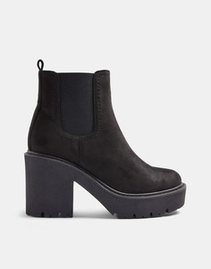 Черные ботинки челси на массивном каблуке Topshop-Черный цвет