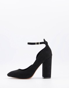 Черные туфли на высоком блочном каблуке ASOS DESIGN Placid-Черный