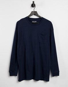 Темно-синий oversize-лонгслив Jack & Jones Originals