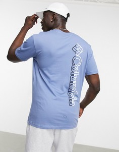 Светло-синяя базовая футболка с логотипом Columbia CSC-Серый