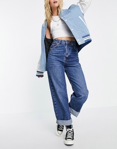 Синие выбеленные oversized-джинсы в винтажном стиле Topshop One-Голубой