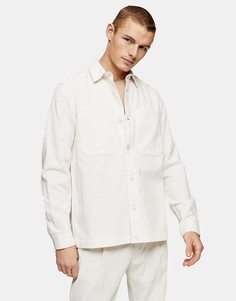 Бежевая oversized-рубашка из вельвета Topman-Нейтральный