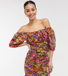 Платье мини с цветочным принтом и сборками Influence Tall-Многоцветный