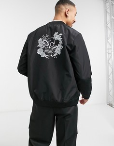 Куртка-бомбер с принтом на спинке Bolongaro Trevor-Черный цвет