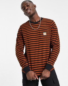 Лонгслив в темно-оранжевую полоску Carhartt WIP Parker-Оранжевый цвет