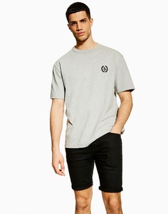 Черные джинсовые шорты скинни Topman-Черный цвет