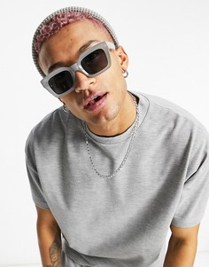 Серые солнцезащитные очки в массивной квадратной оправе ASOS DESIGN-Серый