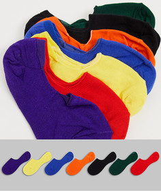 Набор из 7 пар разноцветных невидимых носков ASOS DESIGN-Многоцветный