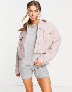Фиолетовая укороченная куртка с карманами NA-KD-Розовый цвет