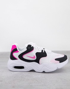 Бело-розовые кроссовки Nike Air Max 2Х-Белый