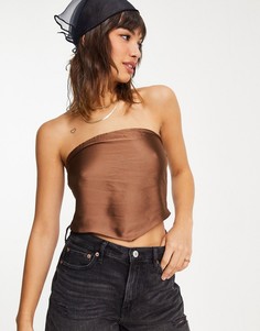 Коричневый топ-бандана с завязками на спине ASOS DESIGN-Коричневый цвет