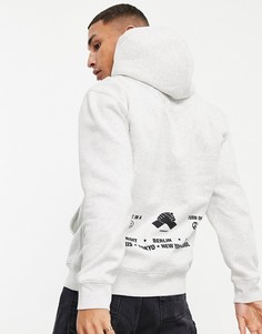 Худи серого цвета с принтом в виде смайлика Carhartt WIP-Серый