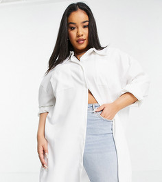 Белая oversized-рубашка In The Style Plus x Naomi Genes-Белый