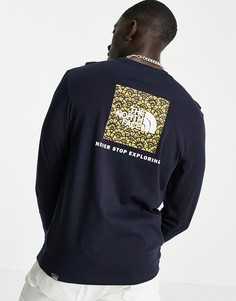 Темно-синий лонгслив с логотипом The North Face