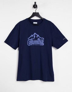 Темно-синяя футболка с принтом Columbia Path Lake-Темно-синий