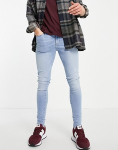 Светло-синие супероблегающие джинсы River Island-Голубой