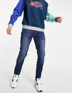 Темно-синие джинсы скинни River Island-Голубой
