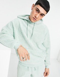 Мятно-зеленый плюшевый oversized-худи от комплекта ASOS DESIGN-Зеленый цвет
