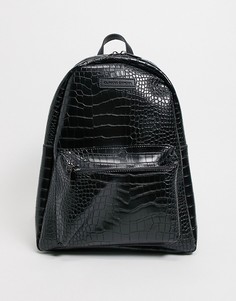 Черный рюкзак из искусственной кожи под крокодила Claudia Canova