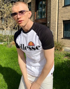 Белая футболка с логотипом и рукавами реглан ellesse Corp-Белый