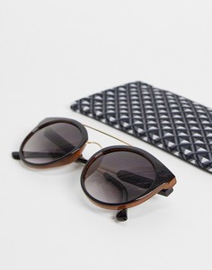 Черные круглые солнцезащитные очки French Connection-Черный