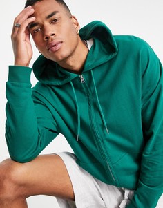 Зеленый легкий oversized-худи на молнии ASOS DESIGN-Зеленый цвет