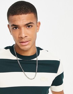 Футболка в широкую темно-синюю и белую полоску Lacoste-Темно-синий