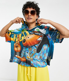 Свободная рубашка с принтом в стиле хип-хоп ASOS DESIGN Snoop Dogg-Белый