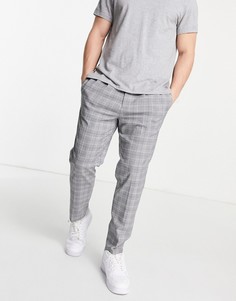 Плиссированные брюки в клетку River Island-Серый