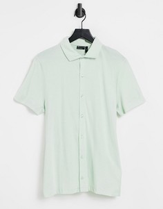 Зеленая трикотажная рубашка из органического хлопка ASOS DESIGN-Зеленый цвет