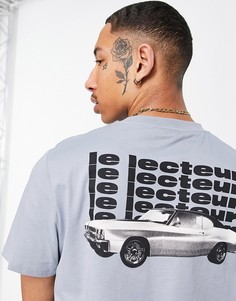 Серая футболка с принтом автомобиля ASOS DESIGN-Серый