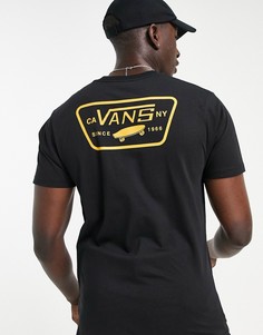 Черная футболка с принтом на спине Vans-Черный