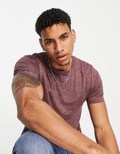 Розовая меланжевая футболка с асимметричным краем и логотипом Abercrombie & Fitch-Розовый цвет