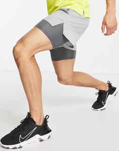 Серые шорты «2 в 1» длиной 5 дюймов Nike Running Dri-FIT Flex Stride-Серый