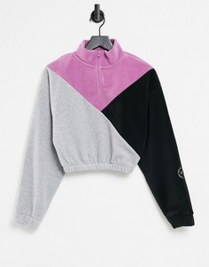 Разноцветный флисовый топ в стиле колор блок Topshop-Многоцветный