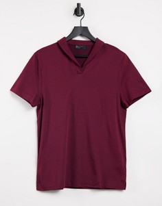 Строгая бордовая футболка-поло с отложным воротником ASOS DESIGN-Красный