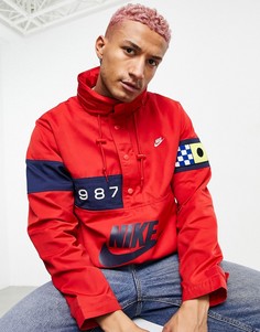 Красная тканая куртка-ветровка с короткой молнией Nike Reissue Pack Walliwaw-Красный