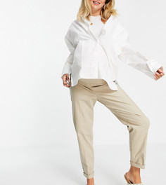 Светло-бежевые брюки чиносы с эластичной лентой под животом ASOS DESIGN Maternity-Нейтральный