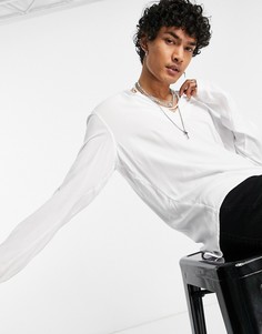 Белая рубашка из вискозы без застежки с глубоким V-образным вырезом ASOS DESIGN-Белый
