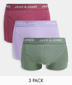 3 пары боксеров-брифов разных цветов Jack & Jones-Многоцветный