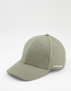 Бейсболка цвета хаки с логотипом Jack & Jones-Зеленый цвет